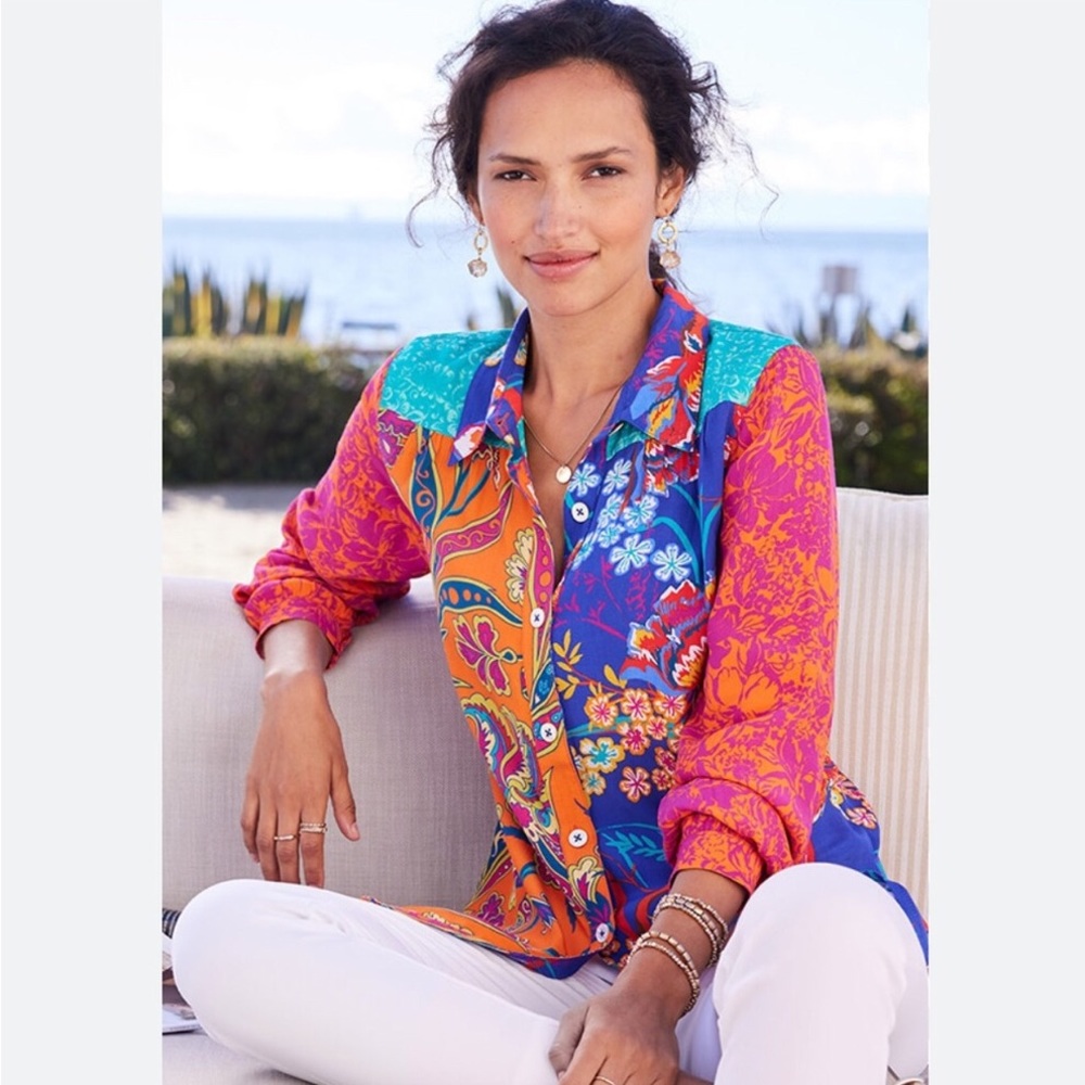 NWT $110 SOFT SURROUNDINGS Hermosa tunic shirt top L